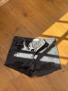 PacSun Washed Black Distressed Jean Shorts